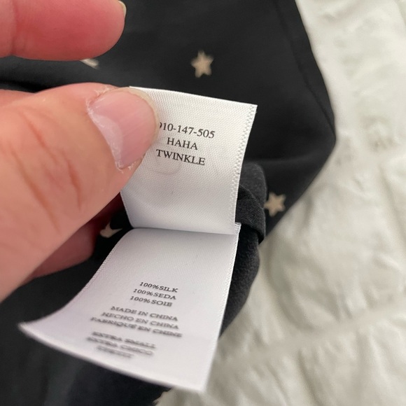 Rails black haha twinkle star silk mini dress with drawstring waist - Picture 7 of 9